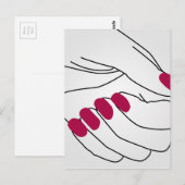 爪、 ネイルを持つ女性の絵を描手形 ポストカード (正面/裏面)