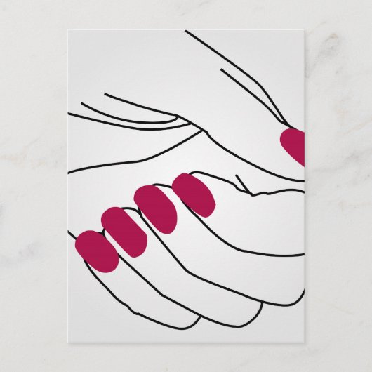 爪、 ネイルを持つ女性の絵を描手形 ポストカード (正面)