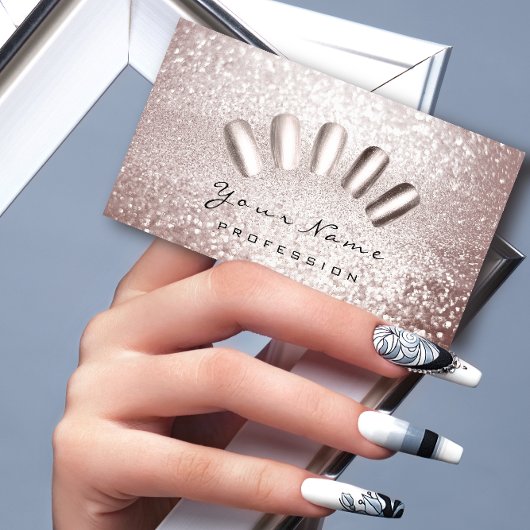 爪、 ネイルアーティストグリッターグレーラックスマニキュアペディキュア 名刺