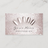 爪、 ネイルアーティストグリッターグレーラックスマニキュアペディキュア 名刺 (正面)
