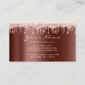 爪、 ネイルアーティストグリッターバラ金ゴールドマニキュアブラウン 名刺 (裏面)