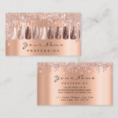 爪、 ネイルアーティストグリッターバラ金ゴールドマニキュア銅 名刺 (正面/裏面)