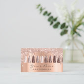 爪、 ネイルアーティストグリッターバラ金ゴールドマニキュア銅 名刺 (スタンド正面)