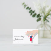 爪、 ネイルアーティストスタジオレッドマニキュアペディキュアホワイト 名刺 (スタンド正面)