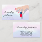 爪、 ネイルアーティストスタジオレッドマニキュアペディキュア グラデーション 名刺 (正面/裏面)