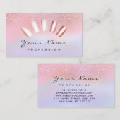 爪、 ネイルアーティストピンクグレーマニキュアペディキュア グラデーション 名刺 (正面/裏面)