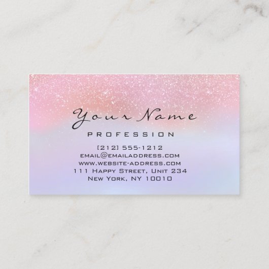 爪、 ネイルアーティストピンクグレーマニキュアペディキュア グラデーション 名刺 (裏面)