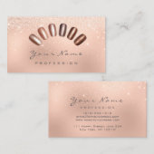 爪、 ネイルアーティストピンクパールバラ金ゴールドグリッターブロンズ 名刺 (正面/裏面)