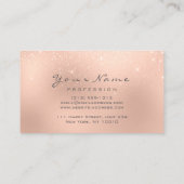 爪、 ネイルアーティストピンクパールバラ金ゴールドグリッターブロンズ 名刺 (裏面)