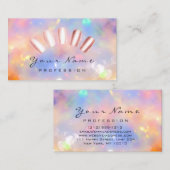 爪、 ネイルアーティストピンクローズマニキュアペディキュア自筆証書 名刺 (正面/裏面)