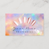 爪、 ネイルアーティストピンクローズマニキュアペディキュア自筆証書 名刺 (正面)