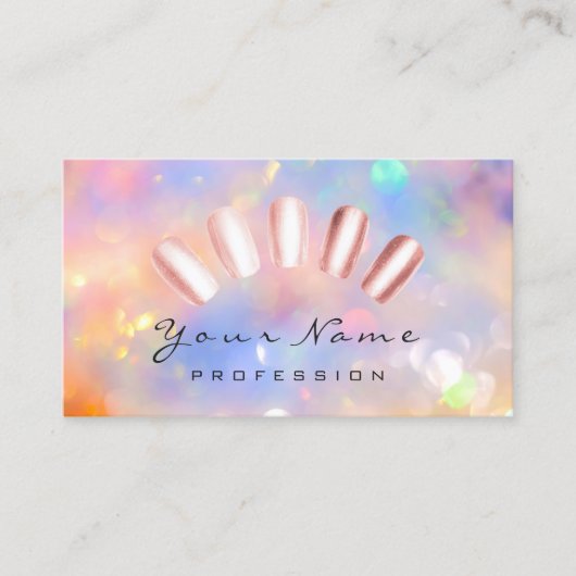 爪、 ネイルアーティストピンクローズマニキュアペディキュア自筆証書 名刺 (正面)