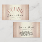 爪、 ネイルアーティストピンクローズマニキュアペディキュア モダン 名刺 (正面/裏面)