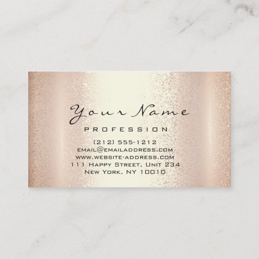 爪、 ネイルアーティストピンクローズマニキュアペディキュア モダン 名刺 (裏面)