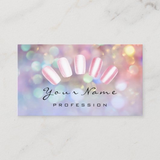 爪、 ネイルアーティストピンクワウマニキュアペディキュア自筆証書 名刺 (正面)