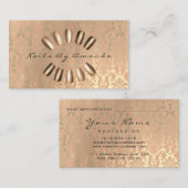 爪、 ネイルアーティストメイクアップアポイントメントカード王室のセピア 予約カード (正面/裏面)