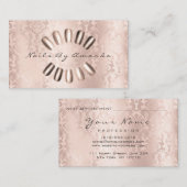 爪、 ネイルアーティストメイクアップダマスクパールバラアポイントメント 予約カード (正面/裏面)