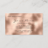 爪、 ネイルアーティストメイクアップバラガラスアポイントメントカード 予約カード (裏面)