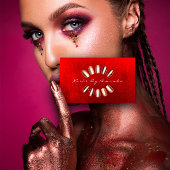 爪、 ネイルアーティストメイクアップバラレッドアポイントメントカード 予約カード