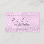 爪、 ネイルアーティストメイクアップラベンダーピンクアポイントメント 予約カード (裏面)