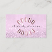 爪、 ネイルアーティストメイクアップラベンダーピンクアポイントメント 予約カード (正面)