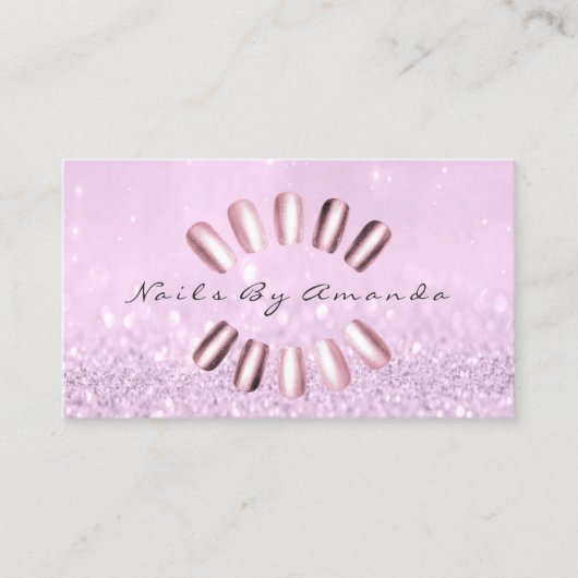 爪、 ネイルアーティストメイクアップラベンダーピンクアポイントメント 予約カード (正面)