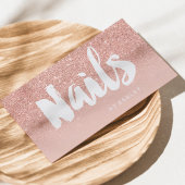 爪、 ネイルアーティストモダンタイポグラフィ赤面バラ金ゴールド 名刺