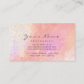 爪、 ネイルアーティスト美しいグリッターピンクローズスパークリー 名刺 (裏面)