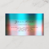 爪、 ネイルアーティスト美しいスタジオグラデーション海ブルー 名刺 (裏面)