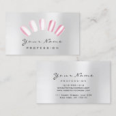 爪、 ネイルアートキャンディピンクグレーマニキュアペディキュア 名刺 (正面/裏面)