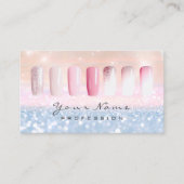 爪、 ネイルアートグリッターグラデーションパステルピンクローズルクス 名刺 (正面)