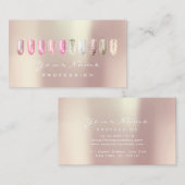 爪、 ネイルアートグリッターグラムピンクローズスパークパール 名刺 (正面/裏面)