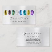 爪、 ネイルアートグリッターグラムメタリックブルーシルバーグリーン 名刺 (正面/裏面)