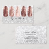爪、 ネイルアートグリッターシルバーグレーバラ金ゴールドスキニー 名刺 (正面/裏面)
