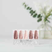 爪、 ネイルアートグリッターシルバーグレーバラ金ゴールドスキニー 名刺 (スタンド正面)