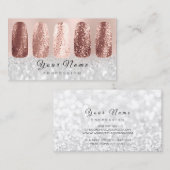 爪、 ネイルアートグリッターシルバーグレーバラ金ゴールド 名刺 (正面/裏面)