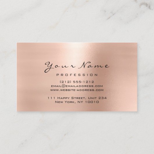 爪、 ネイルアートグリッタースキニーバラマニキュアメイクアップ 名刺 (裏面)