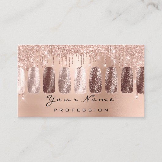 爪、 ネイルアートグリッタースキニーバラマニキュアメイクアップ 名刺 (正面)