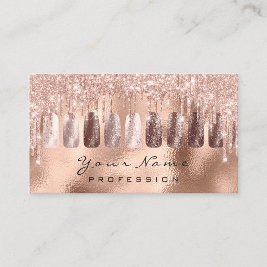 爪、 ネイルアートグリッタースキニーバラ金ゴールドマニキュアスパーク 名刺 (正面)
