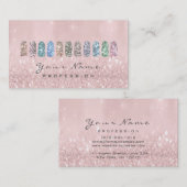 爪、 ネイルアートグリッターメタリックグラム赤面ピンクスパークリー 名刺 (正面/裏面)