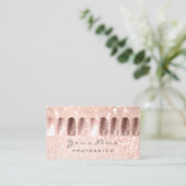 爪、 ネイルアートマニキュアグリッタースキニーピンクローズ 名刺 (スタンド正面)