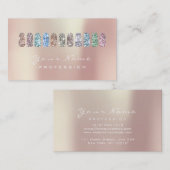 爪、 ネイルアート美しいスタジオグリッターバラ金ゴールドパール 名刺 (正面/裏面)