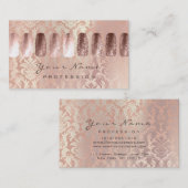 爪、 ネイルアート美しいスタジオグリッターロス金ゴールド桃 名刺 (正面/裏面)