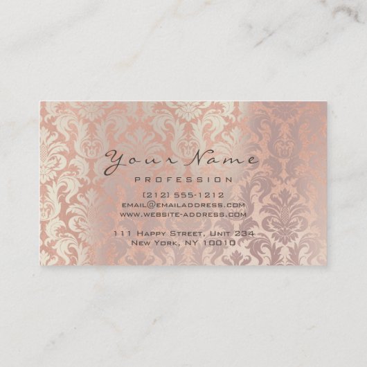 爪、 ネイルアート美しいスタジオグリッターロス金ゴールド桃 名刺 (裏面)