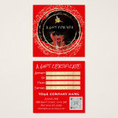 爪、 ネイルカスタムヘアメイクアップQRコードロゴレッド金ゴールド (正面&裏面)