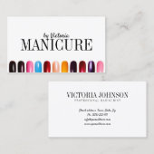 爪、 ネイルカラフルデザインマニキュリストマニキュアサロン 名刺 (正面/裏面)