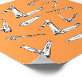 爪、 ネイルクリッパーオレンジア図解入りの、写真付きのート ポスター (角)