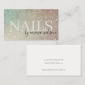 爪、 ネイルグリッターグリーンピンクアクアシャイニーきらめく 名刺 (正面/裏面)