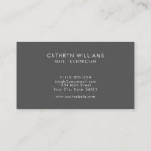 爪、 ネイルグレイアニマルプリントネイリスト 名刺 (裏面)