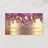 爪、 ネイルサロンアーティストバラ金ゴールドパープルドリップピンク 名刺 (裏面)